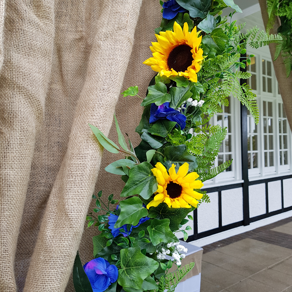 Hire of Mixed Foliage Garland with Silk Flowers - Image 24