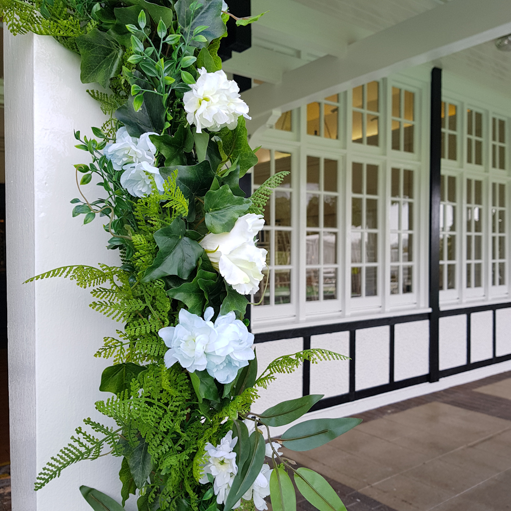 Hire of Mixed Foliage Garland with Silk Flowers - Image 28