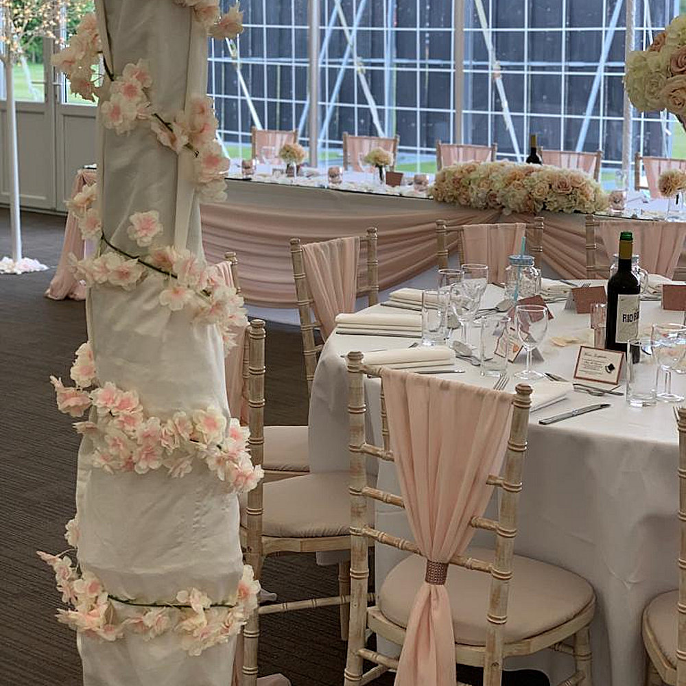 Pink Blossom Garland around poles