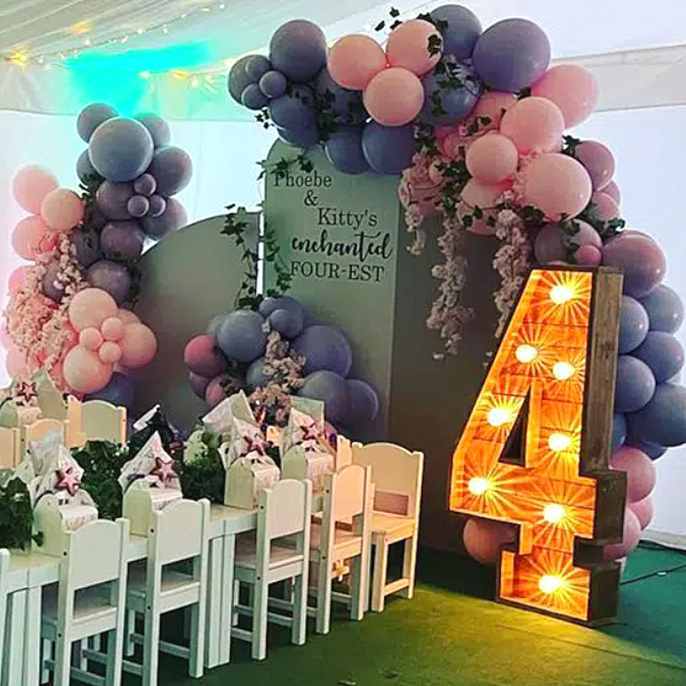 Rustic 4 with Balloons