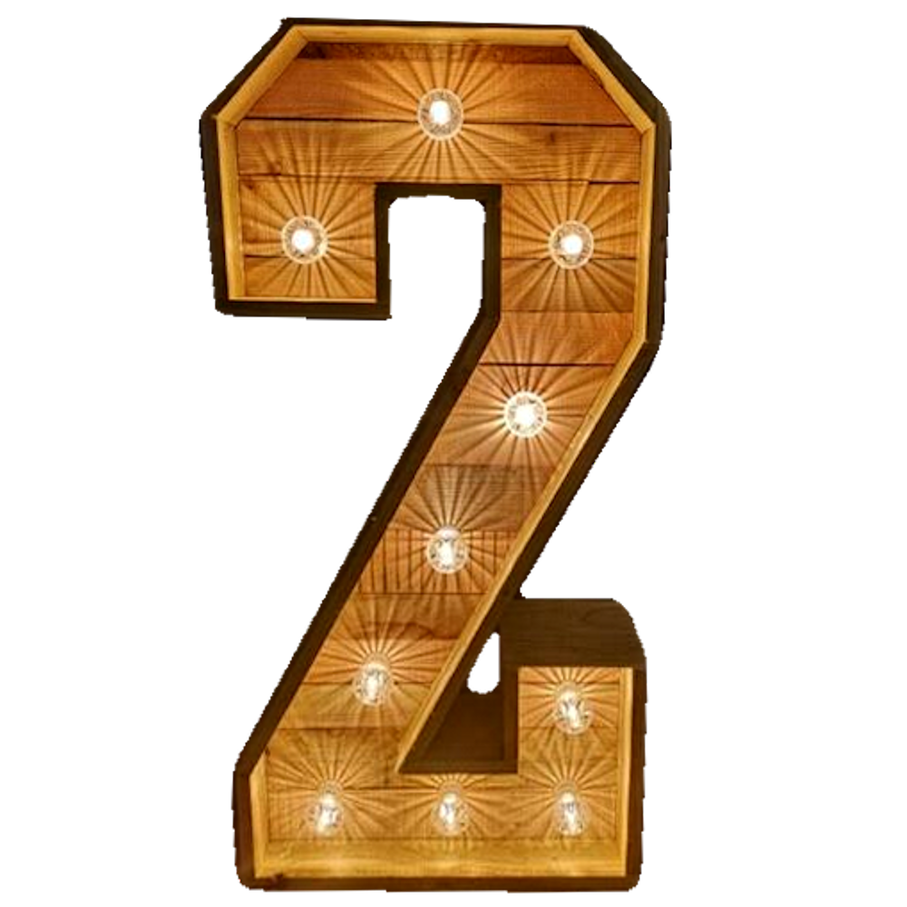 4ft Light Up Rustic Numbers Hire