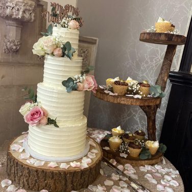 Tall Rustic 3 tier log cake stand