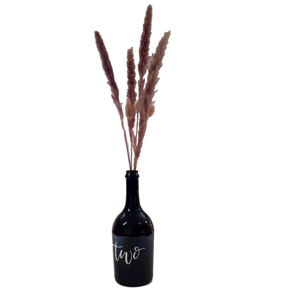 Bottle Pampas Grass Table Number