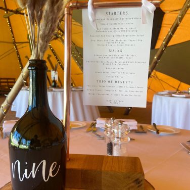 Bottle Pampas Grass Table Number