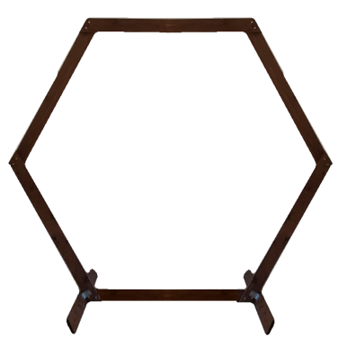 Rustic Wooden Hexagon arch backdrop Hire 2m