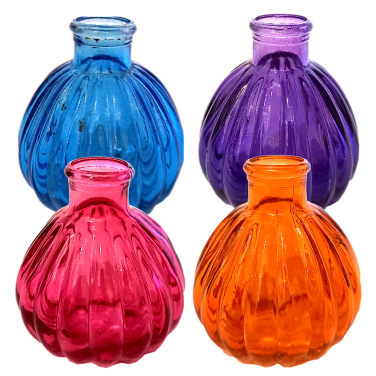 Small Coloured Ribbed Bottle Hire