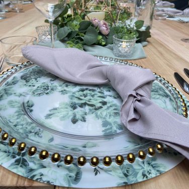 Green Floral Place Mat Hire