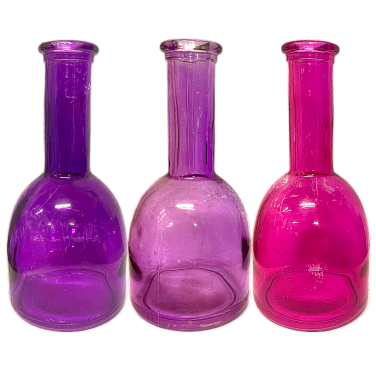 Purple Lilac Pink Bottles Set of 3