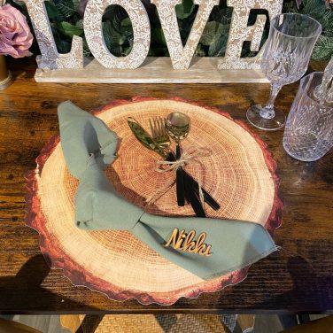 Log wood Slice Placemat Charger