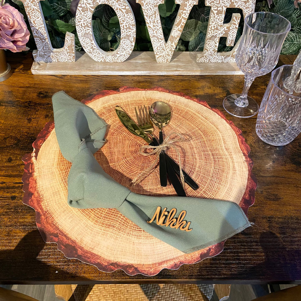 Log wood Slice Placemat Charger