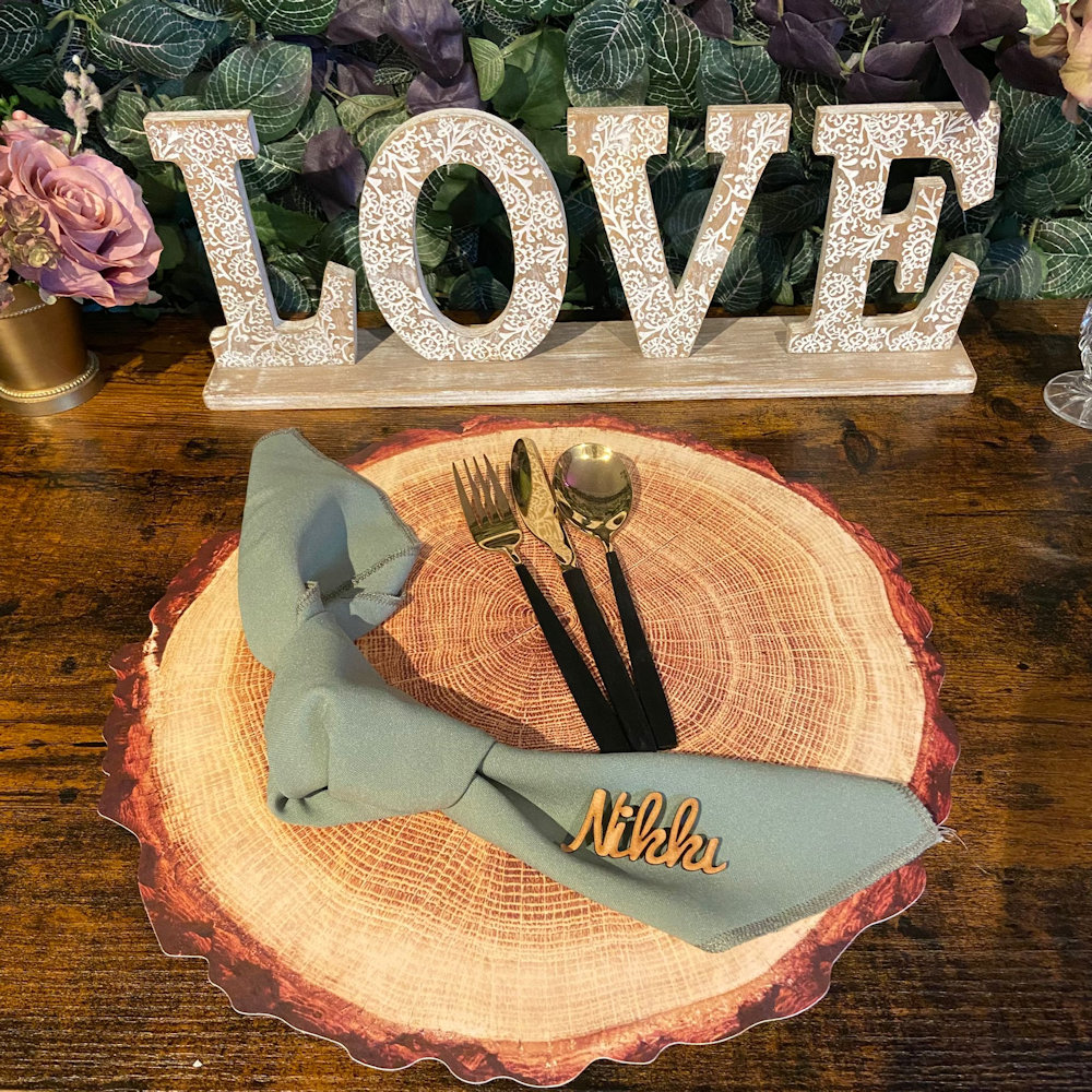 Log wood Slice Placemat Charger