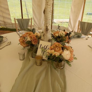 Sage Green Cheesecloth Runner at Tewinhill Farm
