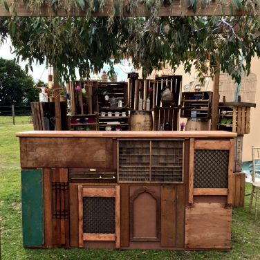Vintage Rustic Bar with Crate Stack