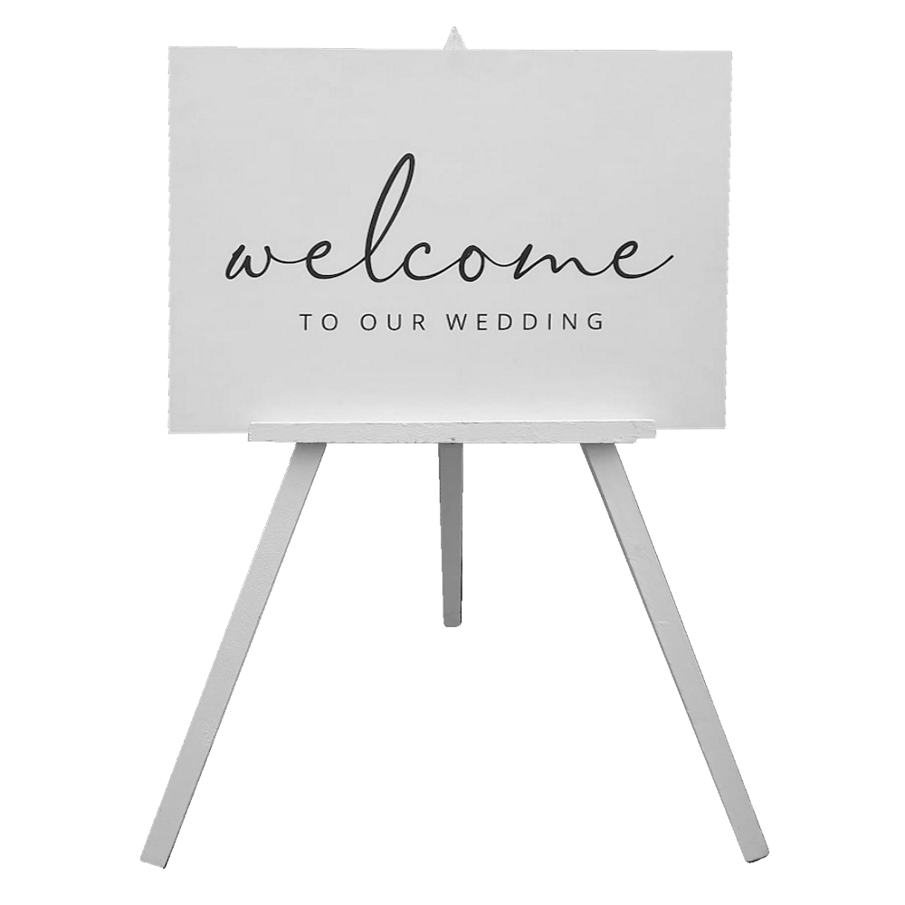 White Welcome Sign with White Easle