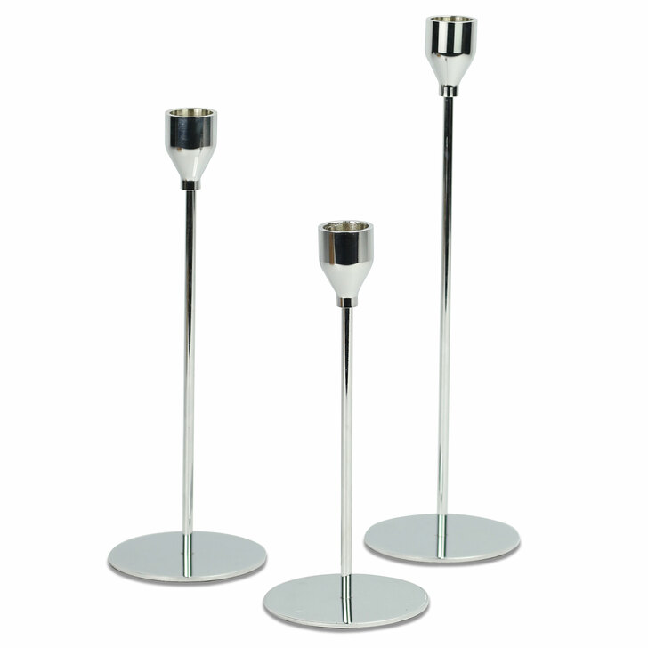 Silver Tulip Candlesticks