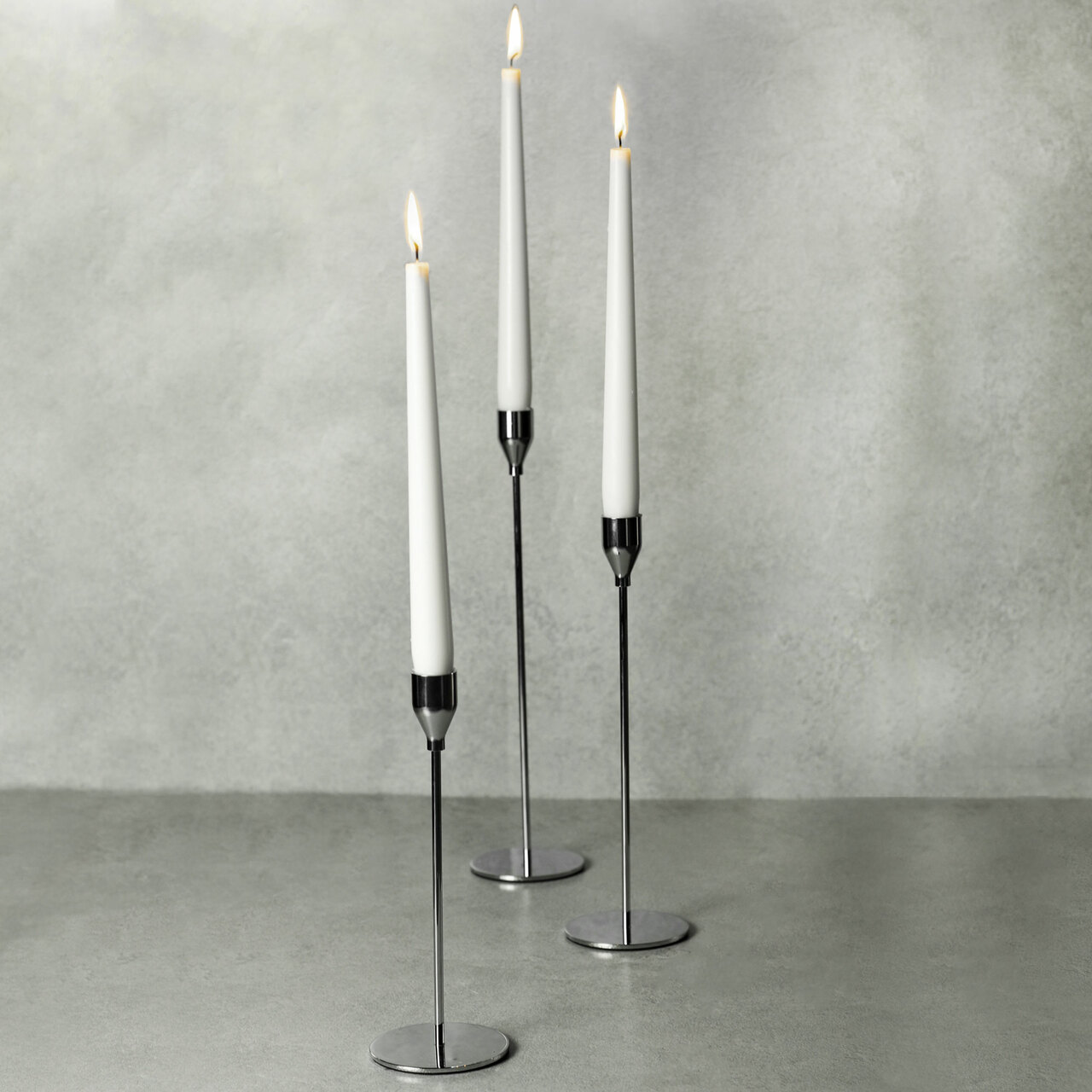 Silver Tulip Candlesticks