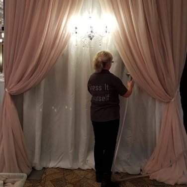 Backdrop Steamer hire in use
