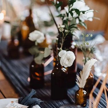 Amber apothecary bottles hire