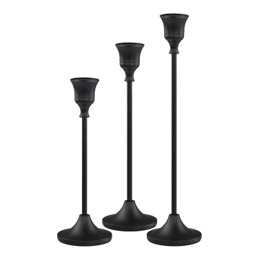 Black Industrial style candlestick hire set of 3