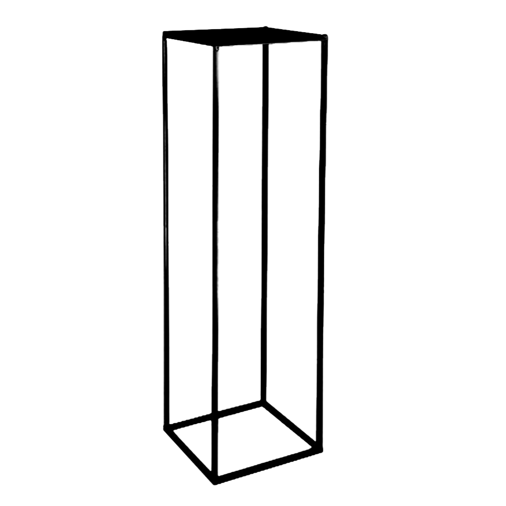 Black Rectangular Metal Flower Stand Hire