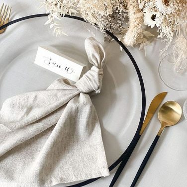 Black Rimmed Charger Plate Hire