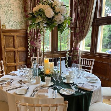 Dark Bottle Green Velvet Runner Hire