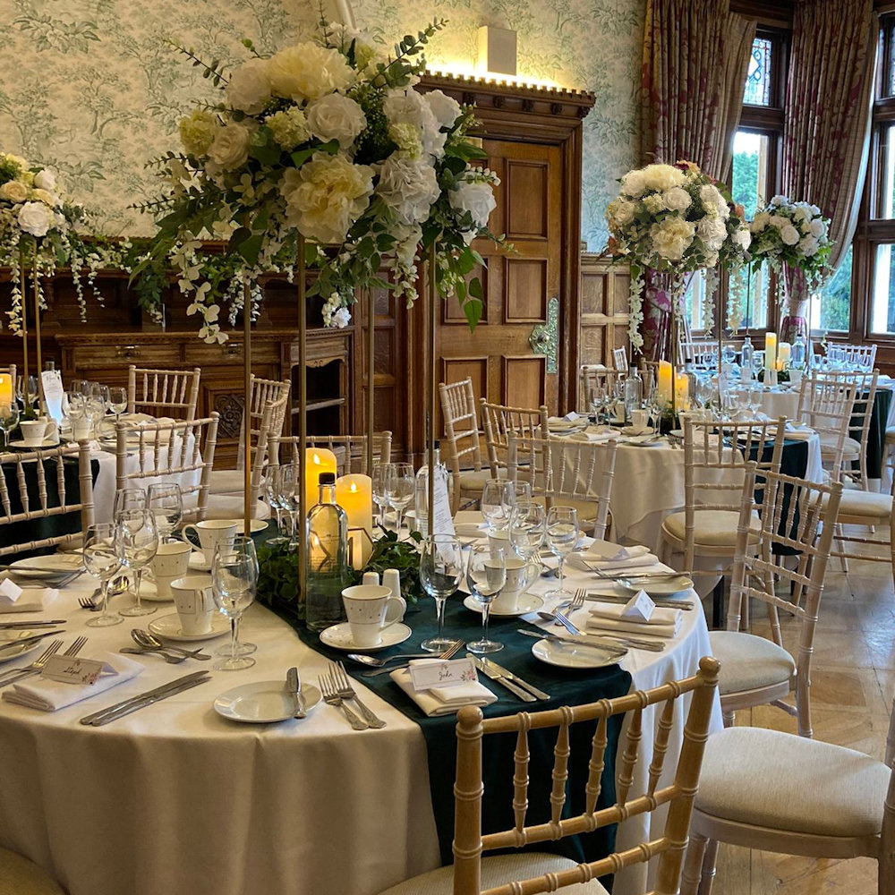 Dark Bottle Green Velvet Runner Hire