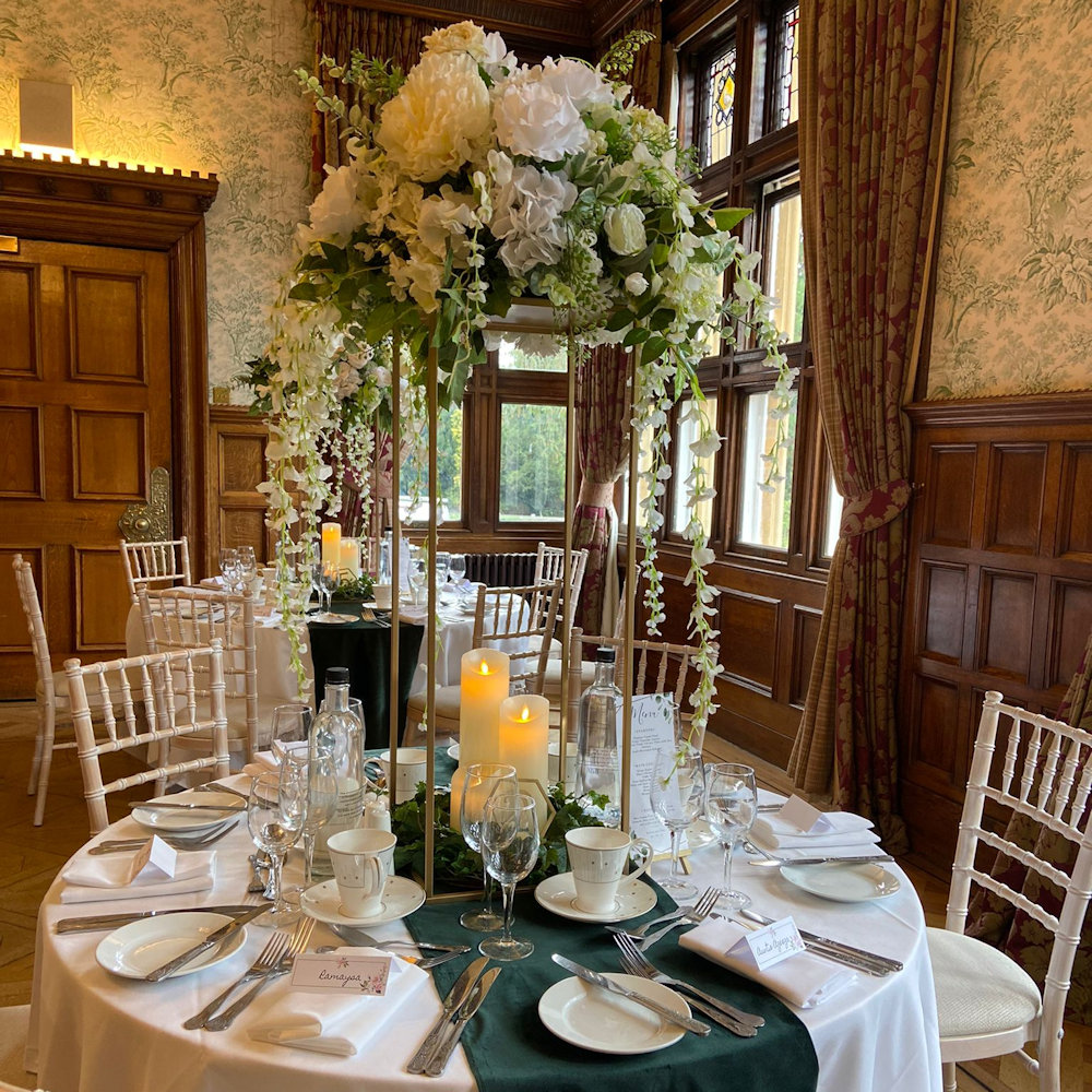 Dark Bottle Green Velvet Runner Hire
