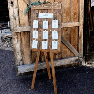 Rustic Wooden Find Your Seat A1