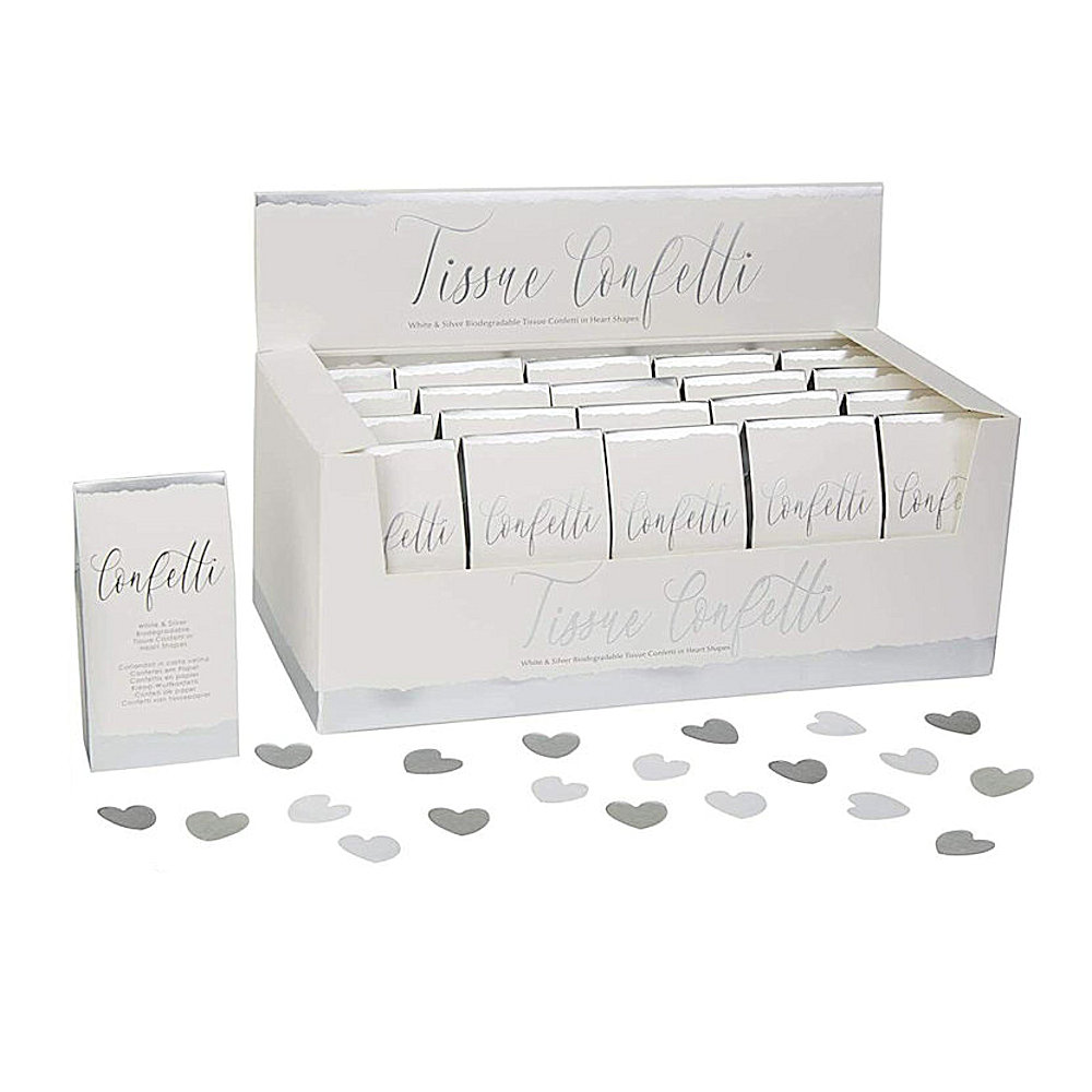Silver & White Biodegradable Tissue Confetti 1