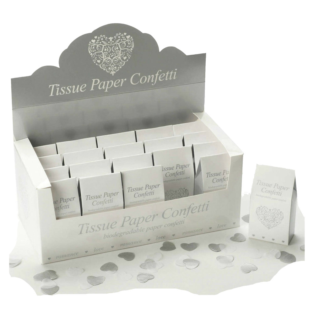 Silver & White Biodegradable Tissue Confetti