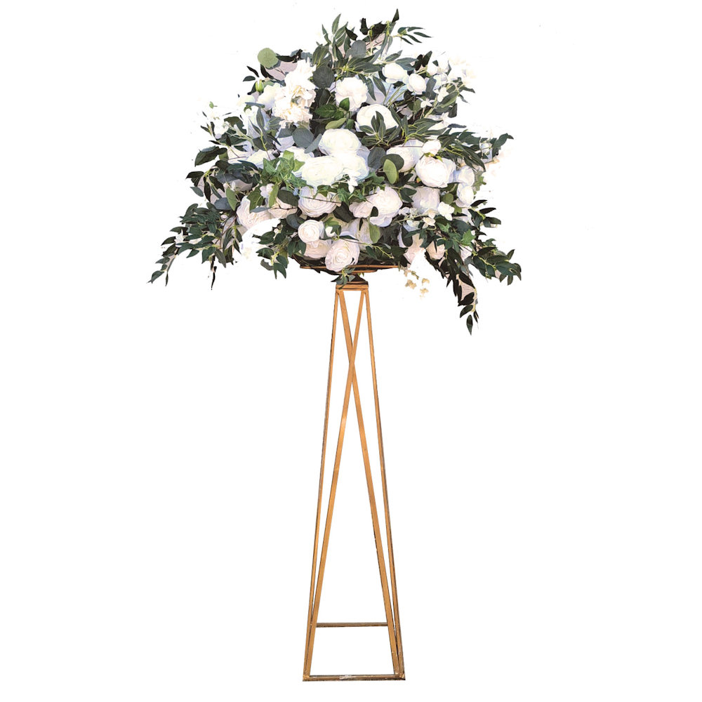 Gold Geometric Flower Flame Stand