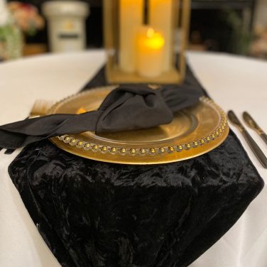 Black Velvet Table Runner Hire
