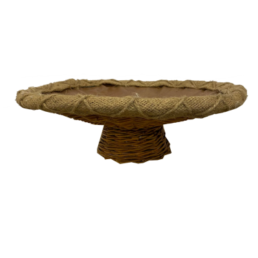 Wicker Flower Stand Plate Boho Rustic Hire