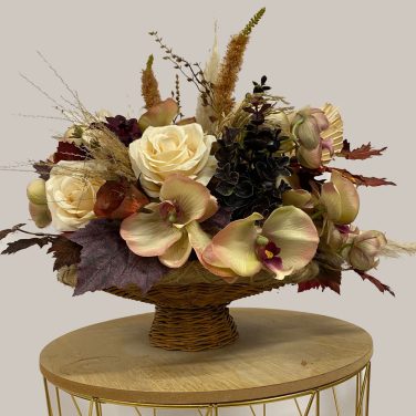 Wicker Flower Stand Plate Boho Rustic Hire