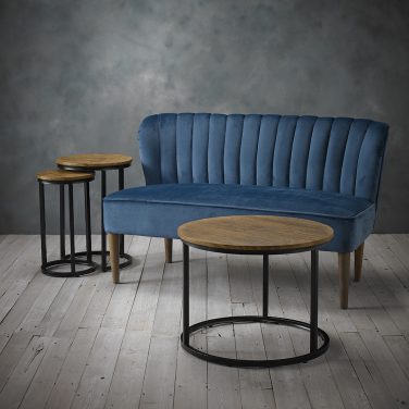 Blue Velvet 2 Seater Cocktail Sofa Hire
