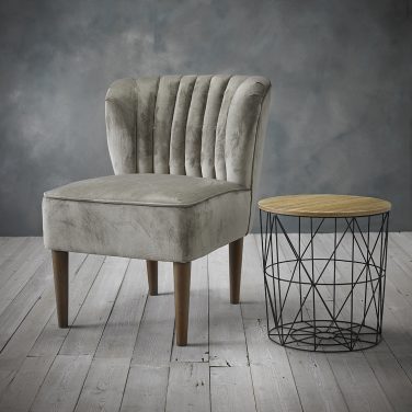Grey Velvet Occasional Cocktail Chair Hire