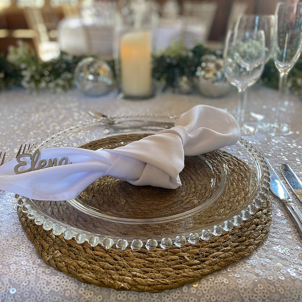 Grass Rattan Jute Woven Place Mat Placemat Hire Rent Event Party Wedding