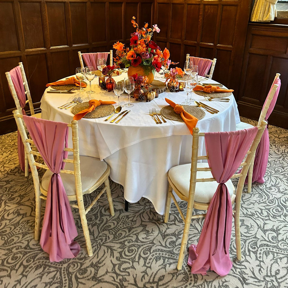 Rattan grass boho woven place mat placemat hire rent event wedding party Orange napkin