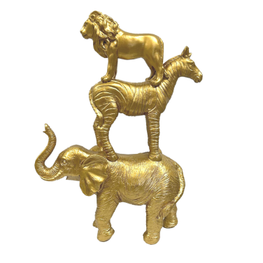 3 Gold Animals in a Stack BM 10 (25cmx20cmx5cm)