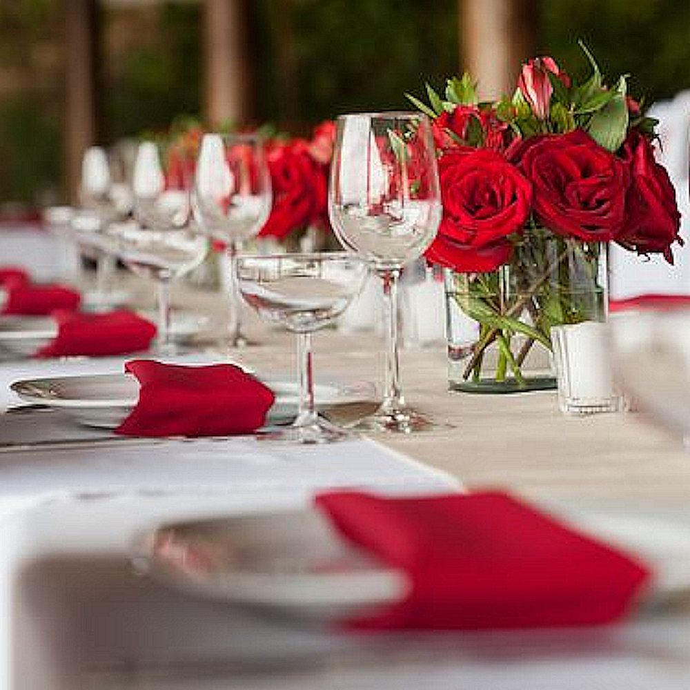 Red Napkin Hire