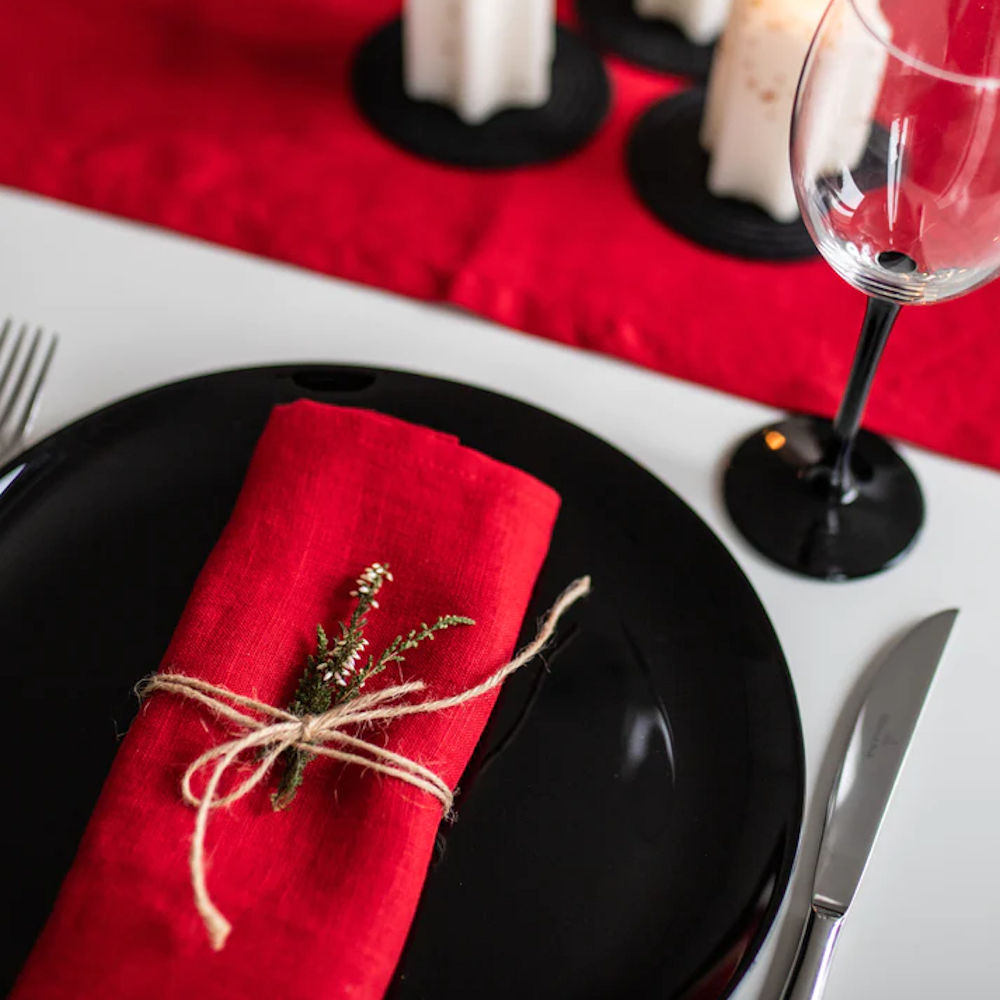 Red Napkin Hire