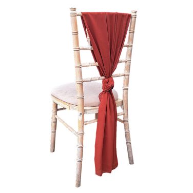 Rust Burnt Orange Chiffon Chair Drape