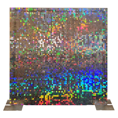 60's 70's square shimmer glitter backdrop hire