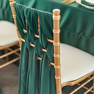 Hunter Forrest Bottle Green Chiffon Chiavari Chair Drape Hire