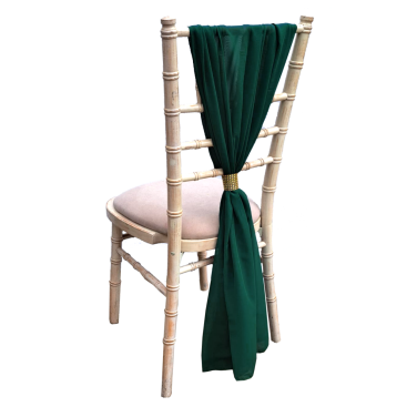Hunter Forrest Bottle Green Chiffon Chiavari Chair Drape Hire