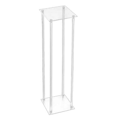 Rectangular Square Clear Acrylic Perspex Flower Centrepiece Stand Hire