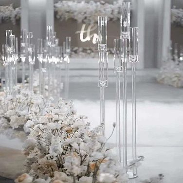 Clear Acrylic Spiral Candle Cluster Holder stand Centrepiece H 120cm, W 28cm -