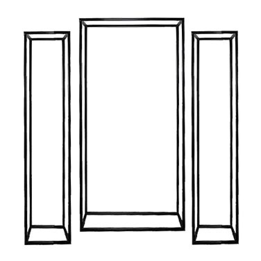 Black Rectangular Metal Backdrop Frames Hire
