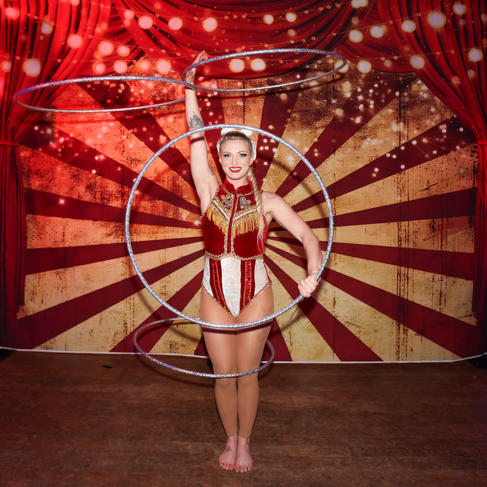 Circus Greatest Showman Burst Curtain Backdrop Hire